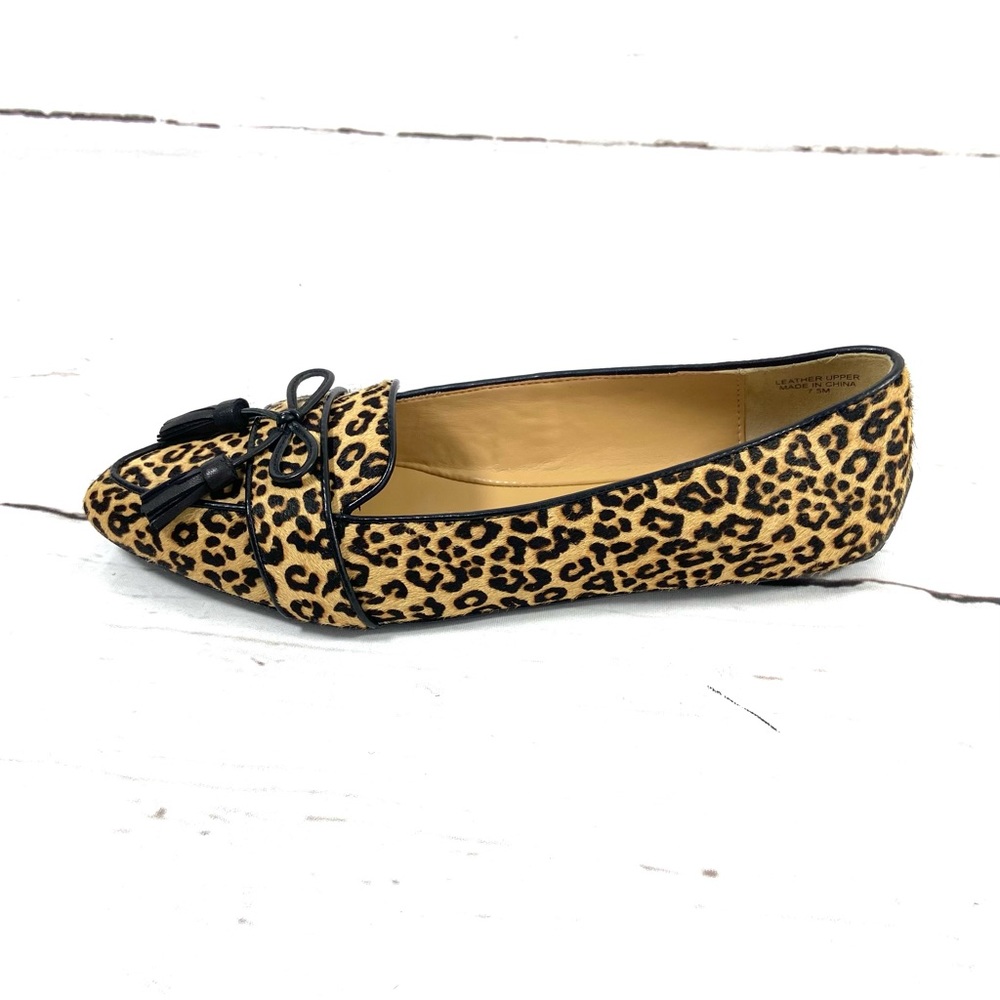 Talbots Shoes Women’s 7.5M Brown/Black Tassel Loafers Calf Hair Leopard Prints.‎